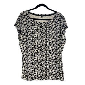 Talbots Women's XL Black Short Sleeve Rayon T-Shirt Round Neck Casual